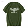 Colorado Flag Vacation Souvenir Mountains Womens or Mens Crewneck T Shirt Long Short Sleeves Vintage Washed Breathable Casual