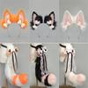 4Pcs/Set Kitsune Fox Ears & Tail & Paw Gloves Plush Anime Cosplay Prop For Lolita Furry Convention Halloween Costume Accessories