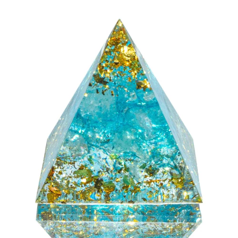 1,18 inch Natuurlijke Kristallen Piramide Energie Generator Kwarts Amethist Reiki Helende Kristal Chakra Piramide Meditatie Gereedschap Woondecoratie (Aquamarine,1pcs) aquamarijn