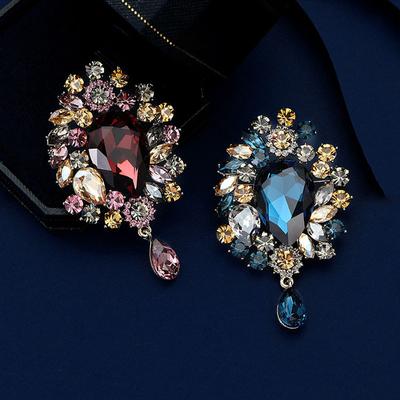 Broche de corsage en cristal rétro de cour, mode personnalisée, bijoux de luxe, accessoires tendance