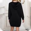 Women's Mid-Length Hooded Drawstring Long-Sleeve Sweatshirt - Versatile  Casual Wear