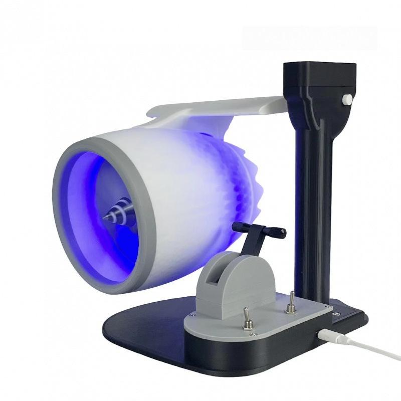 Aircraft Engine-Shaped Desktop Fan with Light, Trendy Decorative Item for Offices and Modern Spaces