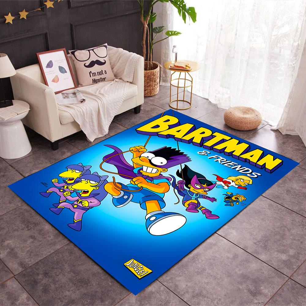 Simpsons Family Adventure Themed Anti-Slip Rugs - Polyester Home Decor, Suitable for Bedrooms, Living Rooms, Doorways, Studios, and Decorations