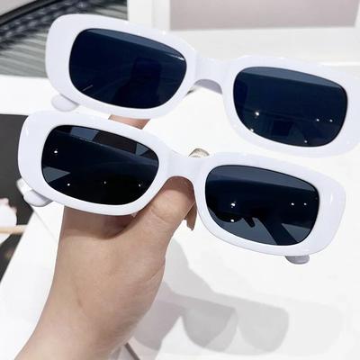 2PCS Small Rectangle Sunglasses Women Designer Vintage Sun Glasses Ladies Classic Eyewear Black Square Oculos UV400 Eyeglasses