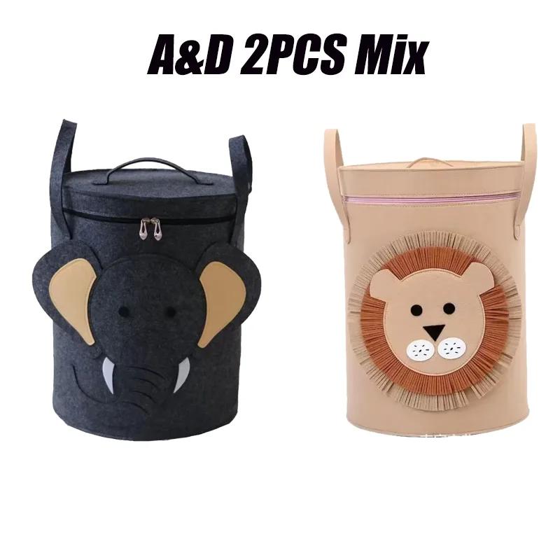 Children Toys Storage Basket Foldable Household Laundry Bag Cute Linen Bucket Cartoon Print Clothes Organizer Baskets With Lid