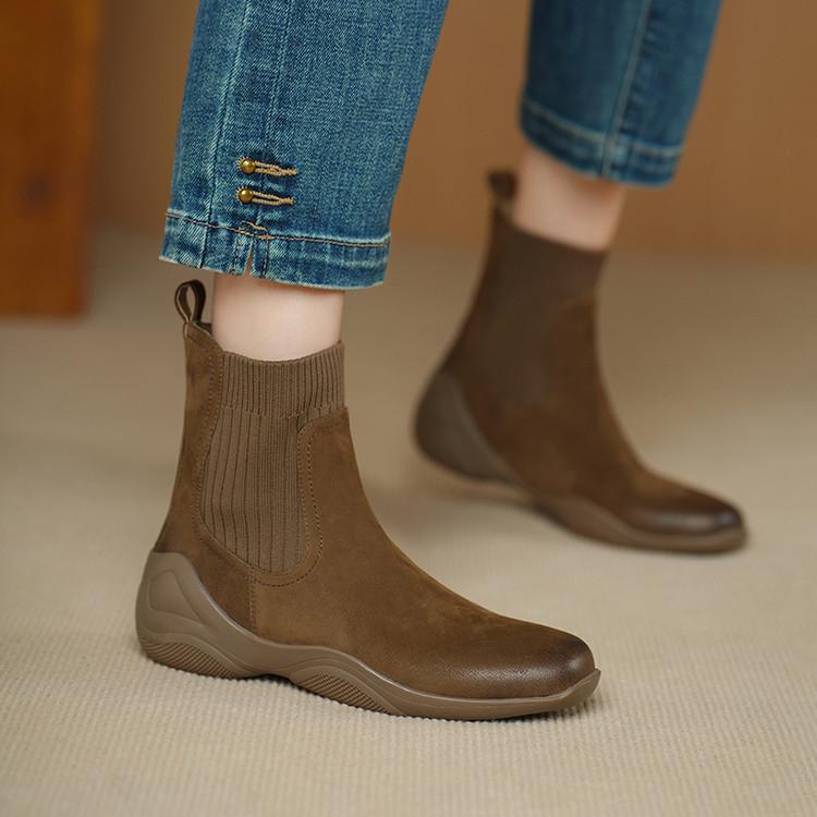 

Британские кожаные ботинки Мартин женские осенне-зимние короткие ботинки маленький наклонный каблук женские ботинки тонкие ботинки мягкая подошва голые ботинки ботинки Челси 40