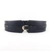 Women's Versatile Fashion Elastic Cinch Belt - Black Wide Slimming Waist Belt for Coats, Outerwear, and Suits