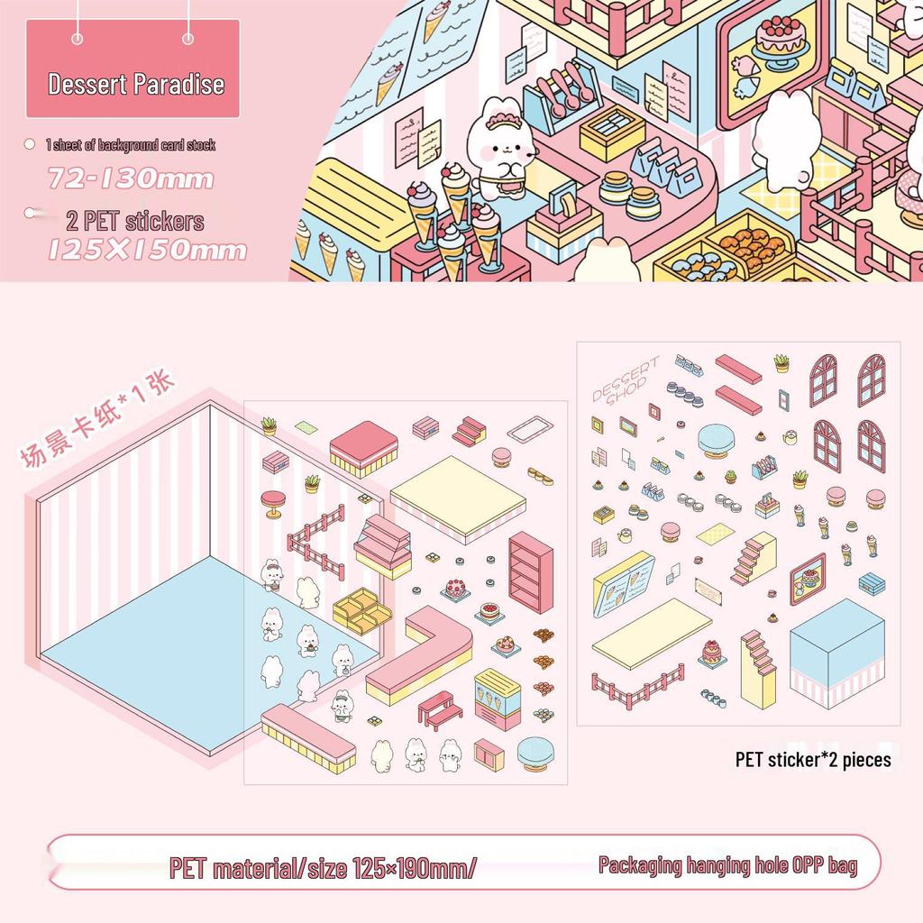 Zaomo 3D Landskapsklistermärke: Little World Series - Kreativt DIY-scenkollagepaket