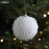 White Petal Foam Christmas Ball Ornament with Flocking Powder - Tree Pendant for Festive Decorations