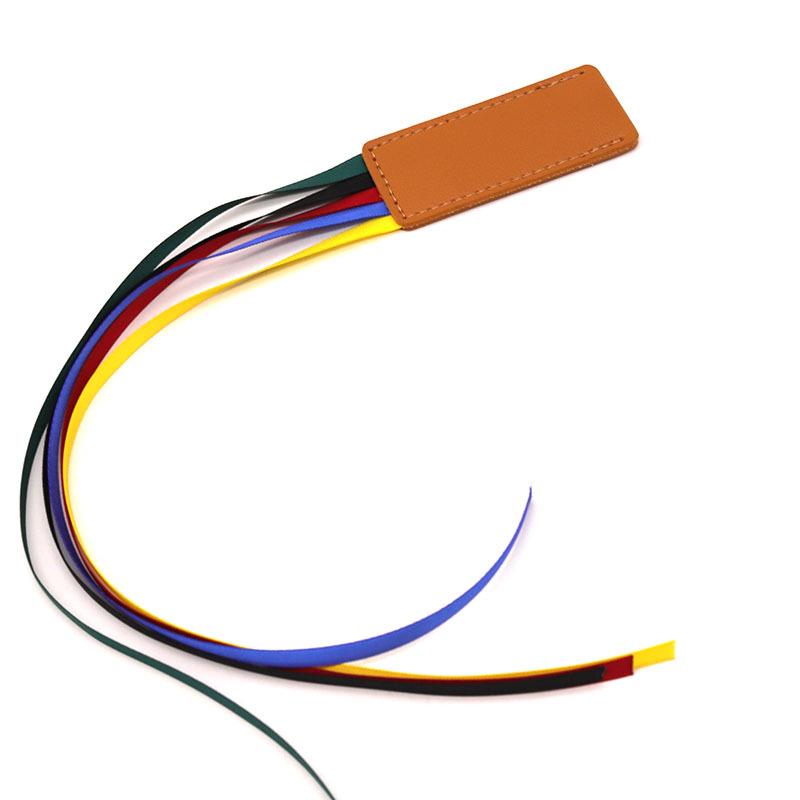 Leather Ribbon Bookmark with Woven Tape: Five-Color Page Marker and Storage Clip