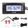 Motorcycle Blue Lighting LCD Water Temperature Gauge Meter 3 Way Connector Wiring Harness Thermometer Kit 16mm 0.63in