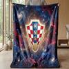 Croatia Football Printed Flannel Blanket Skin Friendly Warm Decorative Throw for Indoor Couch Bed Daily Use