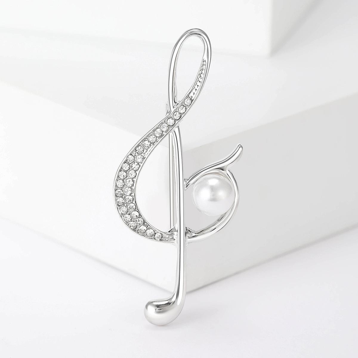 

Модная брошь с музыкальной нотой, булавка для костюма, зажим для значка, броши со стразами, женские ювелирные изделия, подарок, музыкант, булавки для лацканов, булавки для корсажа, женские аксессуары, подарки 1pcs