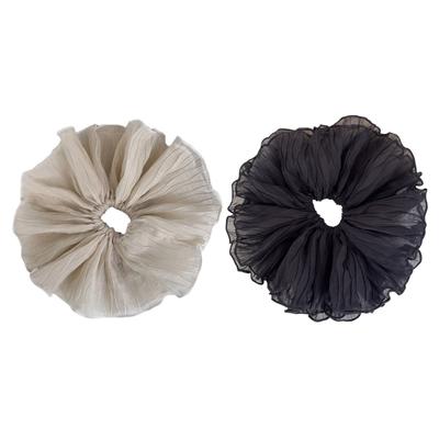 Oversize Hair Scrunchie Korean Pleated Hair Loop Women Elastic Hair Bands Fashion Headwear Ponytail Holder Hair Rope