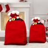 Christmas Candy Bag Xmas Treat Bag Fabric Snack Wrapping Bag Red Flocked Party Favor Bag for Holiday Decor Gift Wrapping