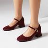 Chaussures à Talons Moyens en Satin Pour Femmes Chaussures Mary Janes Décontractées Dames Élégantes Lanières Vert Rose Danse Mariage Chaussures Grande Taille 45