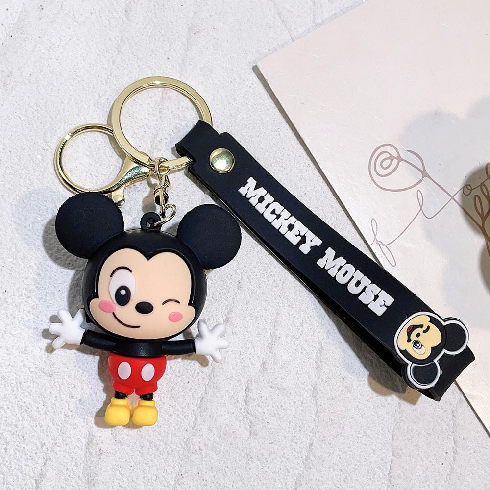Disney Minnie Mouse Heart Pendant Keychain Mickey Mouse Heart Valentines Day Gift Travel Backpack Accessory Charm