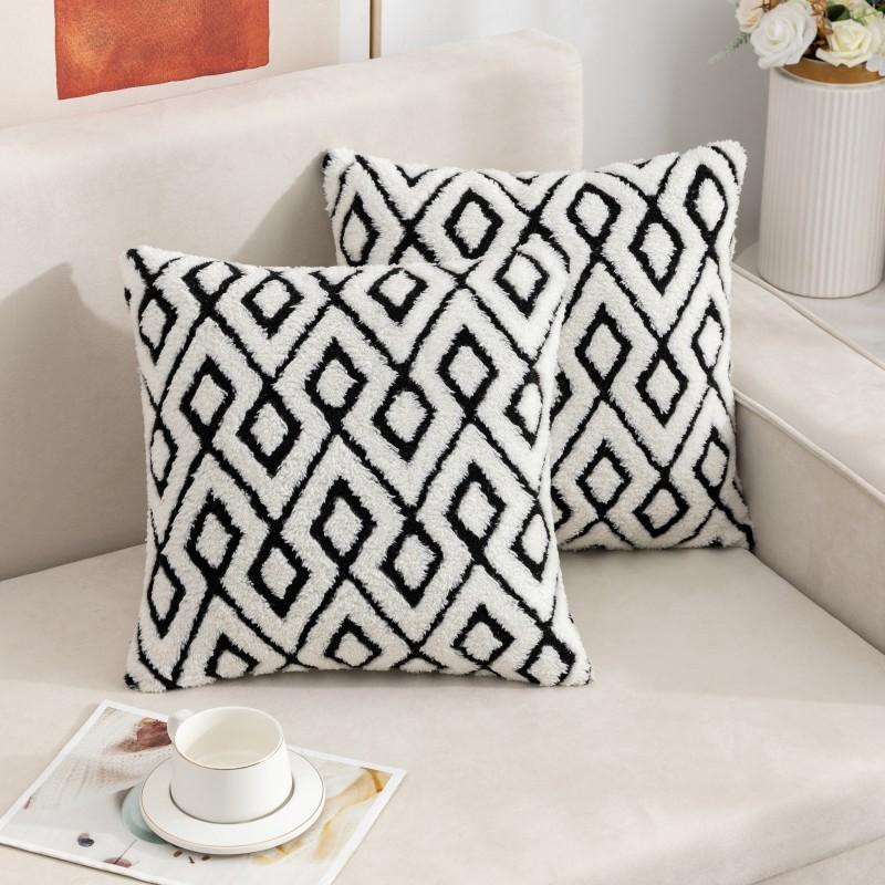 Nordic Throw Pillowcase Without Core Jacquard Single-sided Sofa Living Room Cushion Simple High-end Bedroom Bay Window Pillowcase