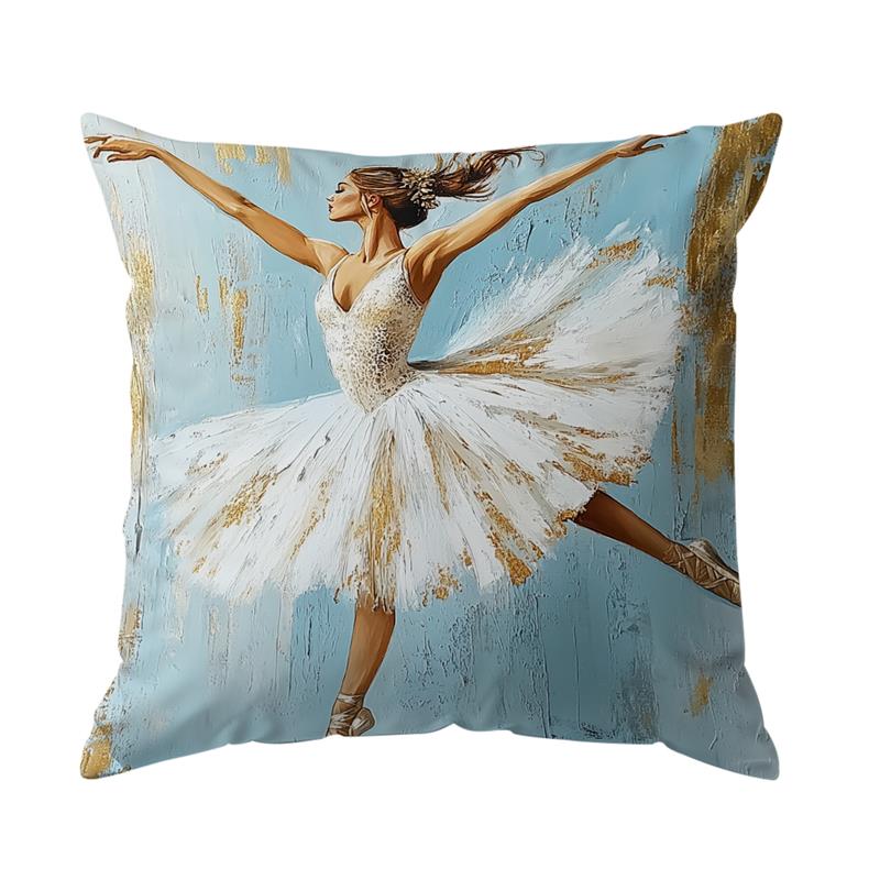Home Decor Ballet Dancer Art Pillowcase for Home Decor Pattern Cushion Cover Suitable for Sofa Bedroom Car Pillow Cover