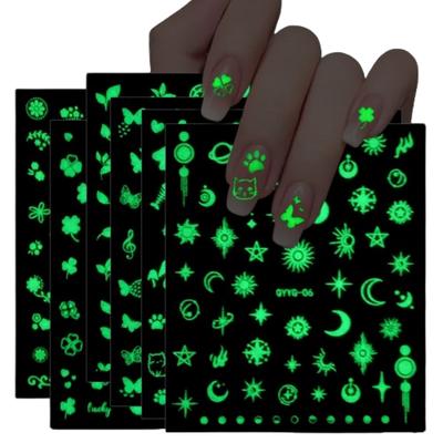 My Beauty Easy DIY Glow-in-the-Dark Nail Art Sticker 6-Sheet Set 1 Pcs B