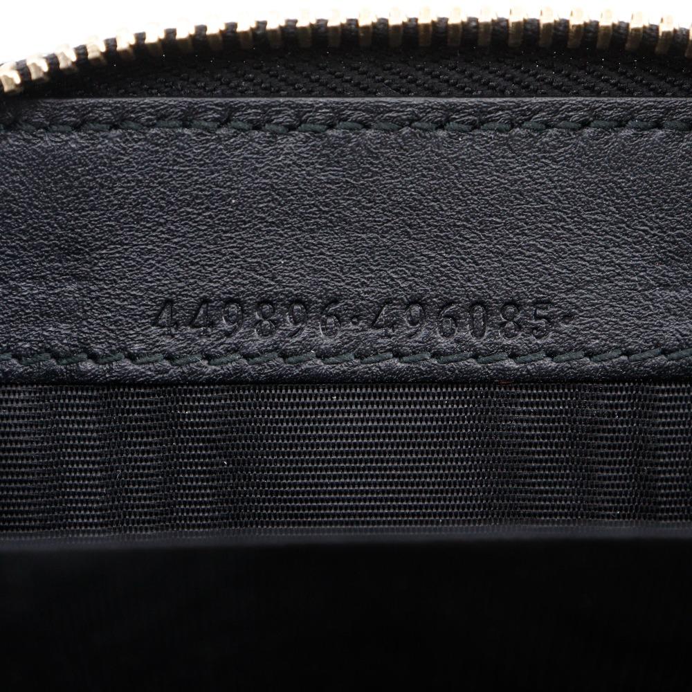Gucci GG Micro Coin Purse 449896 Zip Around Outlet Black Sima Leather Unisex Used