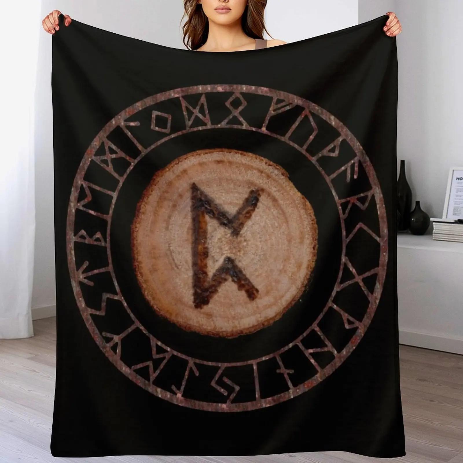 

Perthro Elder Futhark Rune of fate and the unmanifest probability luck nothingness the unborn living with the Throw Blanket 102x76cm(40x30in)
