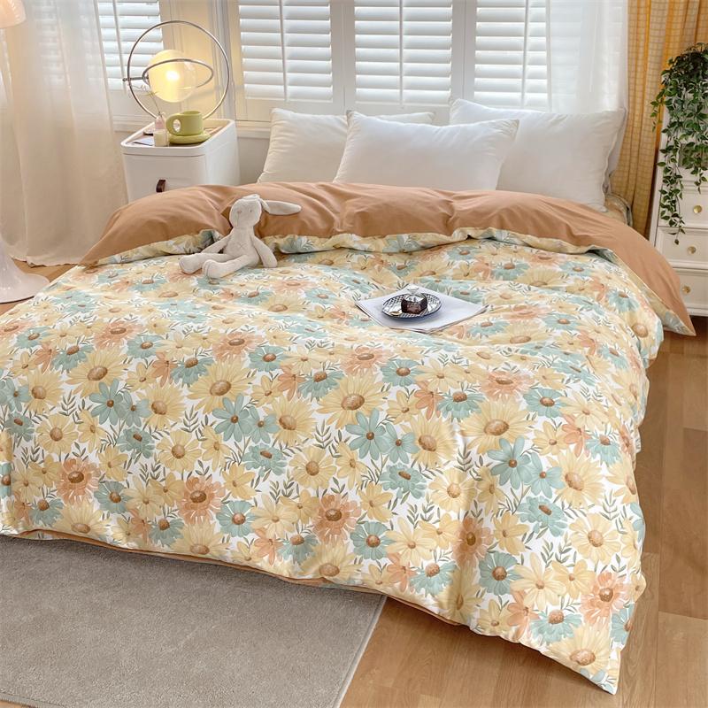 Floral Duvet Cover Botanical Flowers Pattern Bedding Cotton Comforter Cover Lightweight Boho Floral Quilt Cover for Girls Women
