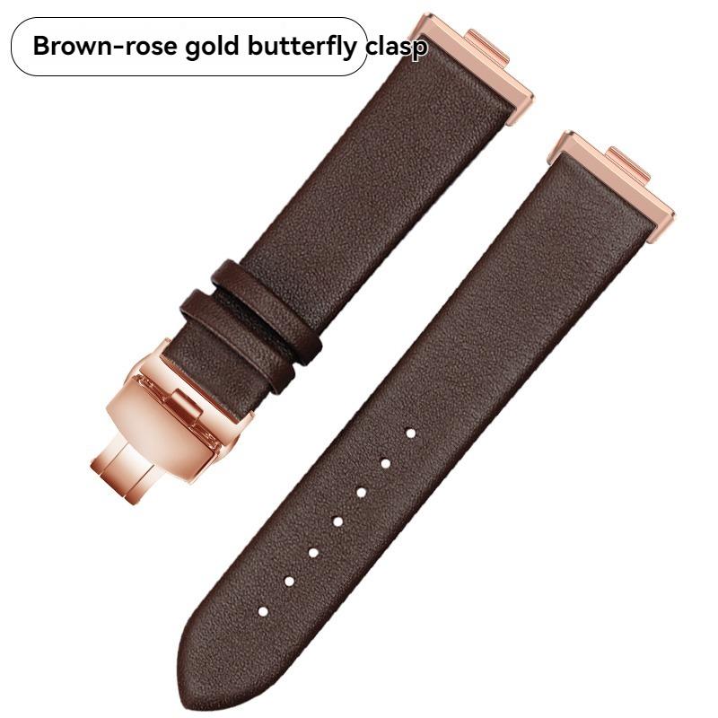 For Huawe Watch Fit3 Fit4 Leather Strap Sports Fit 3 Smart Watch Fit 4 Pro Wristband Ultra-thin Plain Cowhide Watch Chain
