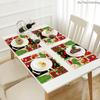 2D Flat 4pcs Christmas Holiday Placemats for Festive Table Decorations And Seasonal Home Decor