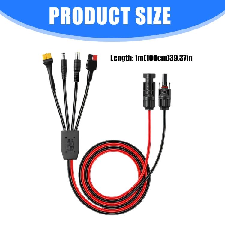 High Current 13A Solar Panel Cable With DC7909 DC5521 XT60 Connectors Solar Charging Cord Wide Compatibility 39.37in