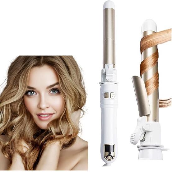 

Автоматична плойка для завивки 28 мм / 1,1 дюйма Обертова плойка для короткого та довгого волосся LED-дисплей Професійна плойка для хвиль Швидкий нагрів білий