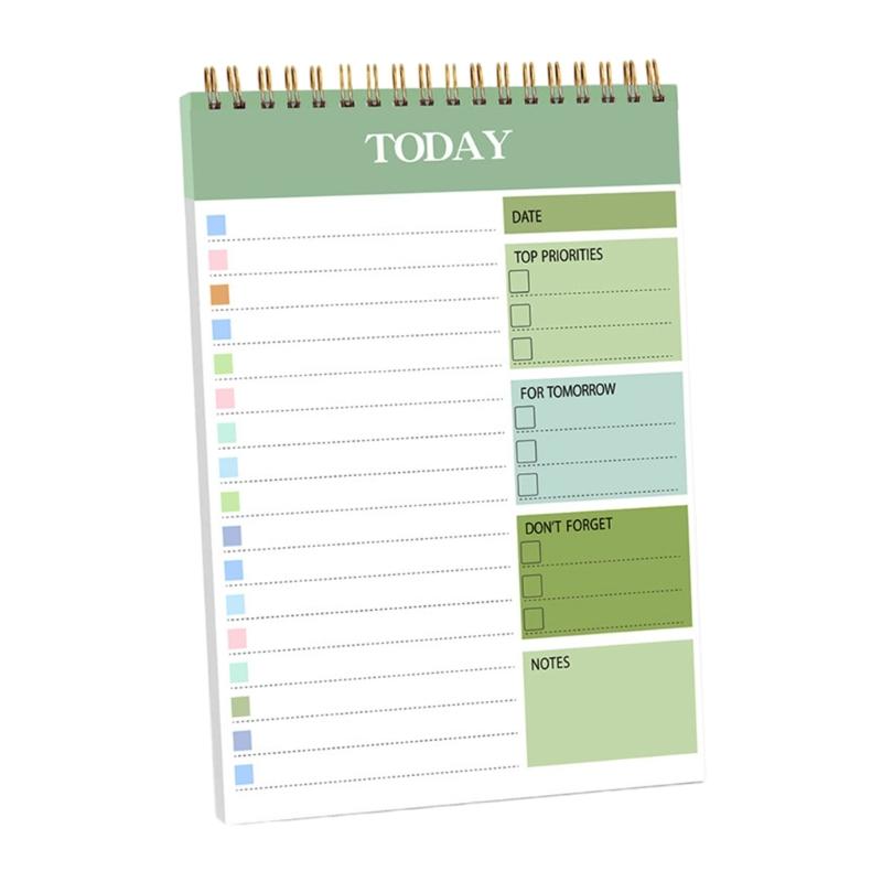 Twin Wire Binding Planner Notebook 104 Pages 5.5x8.66Inch Portable Journal Daily Planner Writing Notepads For Planning