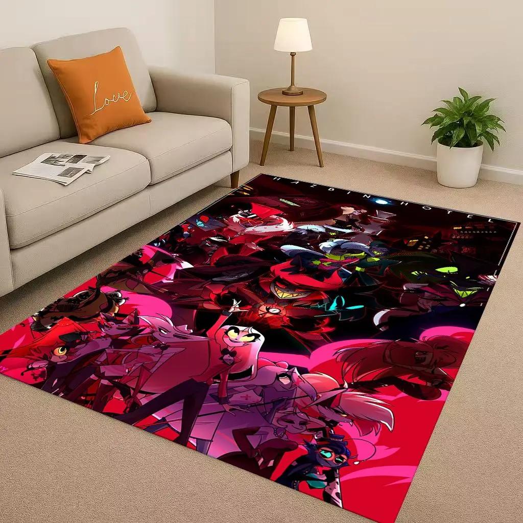 3D Cartoon H-Hazbin Hotel Angel Dust Alastor Living Room Non-Slip Area Rug Soft Carpet for Bedroom Sofa ,Easy Clean Home Doormat