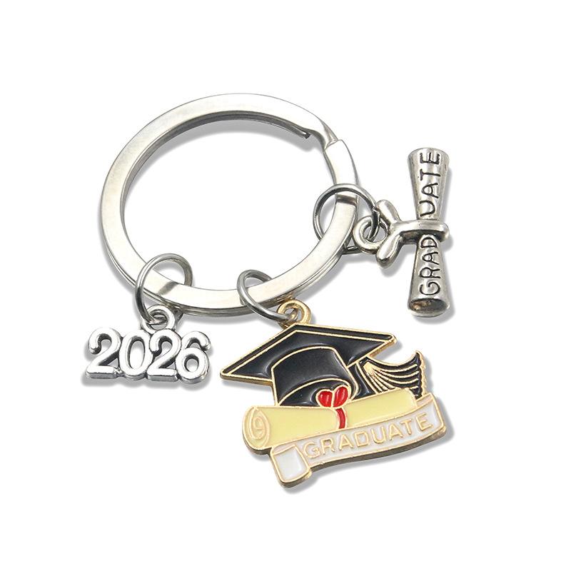 1/11 Stück 2026 Abschlussrobe Kappe Schlüsselanhänger Metall Doktorhut Schlüsselanhänger Studenten Tasche Hängender Anhänger Abschlussfeier Geschenke