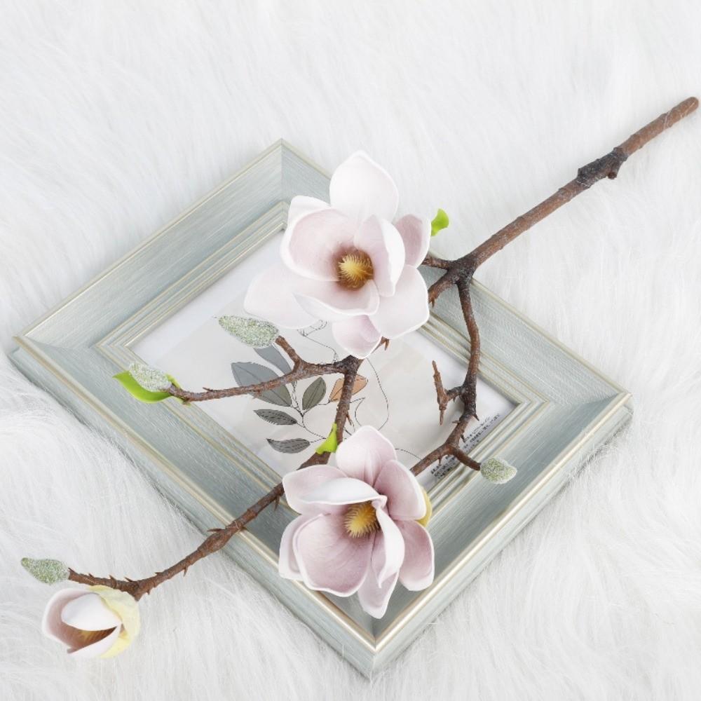 Real Touch Artificial Magnolia Flower Realistic Faux Magnolia Branch  Home Living Room Decor