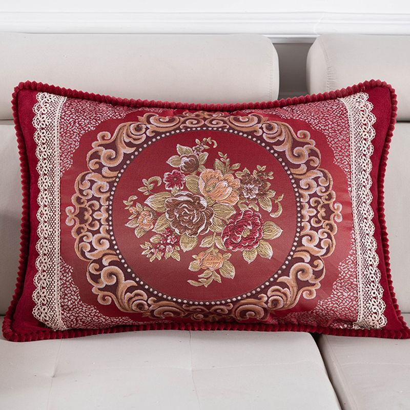 Одиночная европейская жаккардовая наволочка, диванная подушка, вышитая прямоугольная наволочка для спинки дивана для гостиной 50*70CM