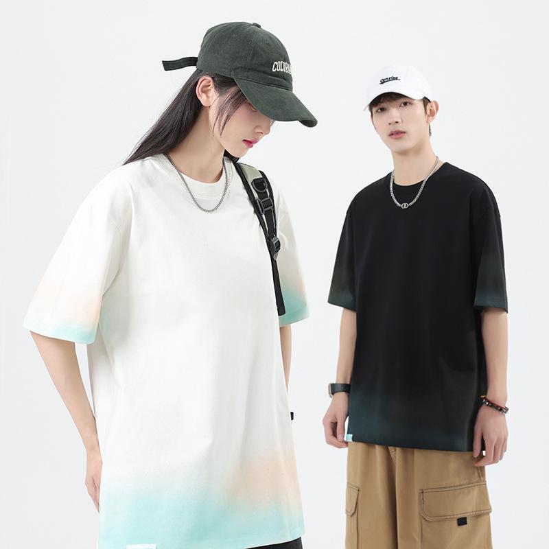 Men's Teen Trend American Heavyweight Short Sleeve Loose Printed T-shirt