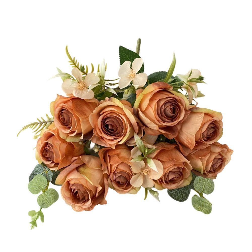 

Silk Petal Rose Artificial Flower Multicolor Faux Flower Creative Bridal Bouquet Desktop Ornament хакі