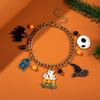 Halloween Ghost Pumpkin Spider Cat Bat Charm Bracelets for Women Funny Skeleton Skull Bracelets Jewelry Gifts