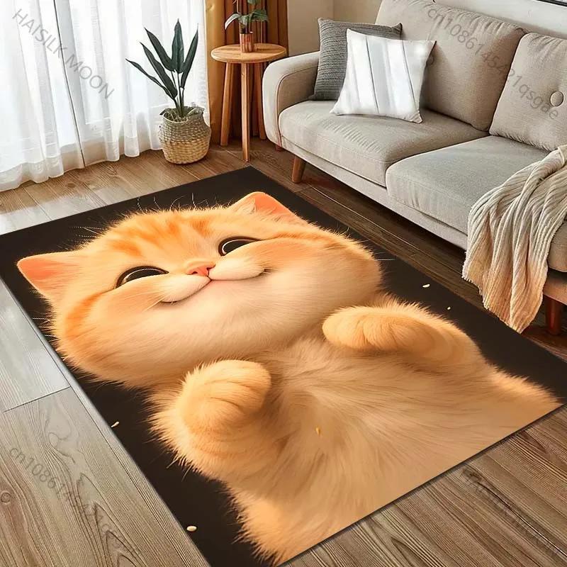 Soft and Cute Cat Pattern Carpet for Bedroom Living Room Bedside Sofa Floor Mat Modern Home Decor Area Rug Luxury Gift for Kids