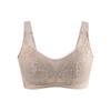 Underwear Mulberry Silk Lined Seamless Adjustment Bra, Lace Trim Palm Cup Push‑Up Side‑Support Brassiere