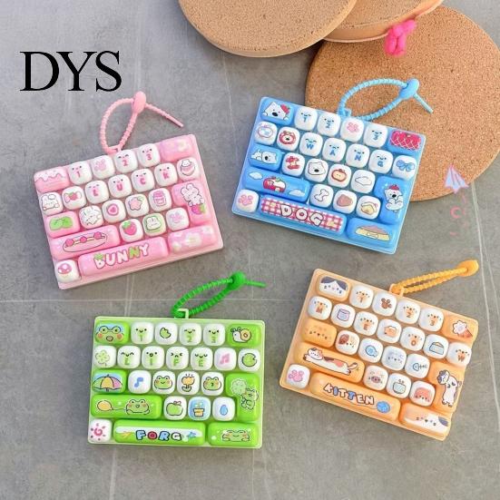 Portable Keyboard Key Pendant Mechanical Fidget Keychain Toy, 26 Tactile Analog Keys Decompression Switch Feel Stress Relief for Backpacks And Wallets