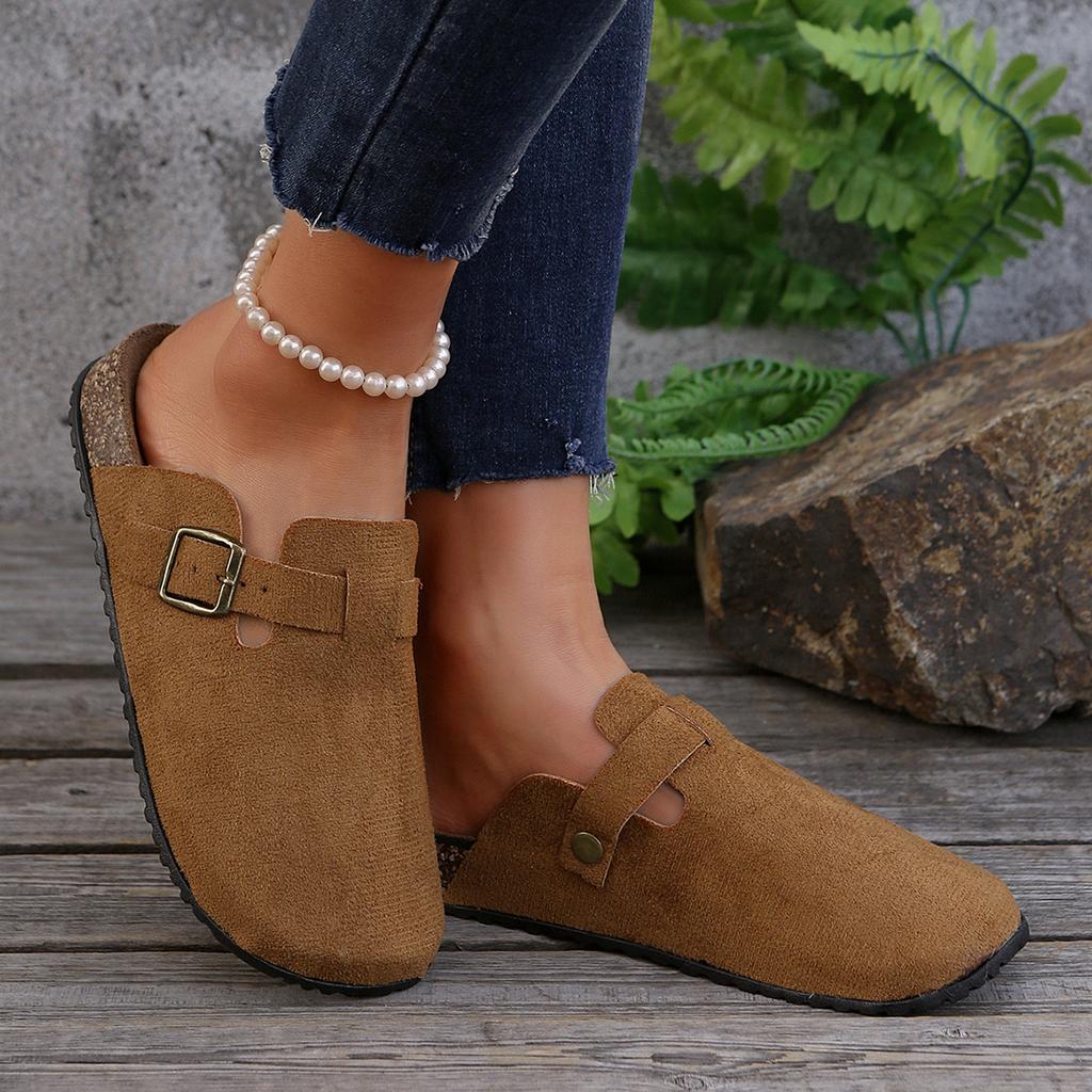 Cork Footbed Clogs For Women Fashion Leather Comfort Potato Shoes With Arch Support Indoor Outdoor Beach Slippers