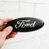 AKC1 14.5cm Aluminum Car Front Grille Emblem Rear Trunk Logo Badge For Ford Fiesta Focus 2 3 Mondeo Edge Ranger Fusion S-MAX Transit