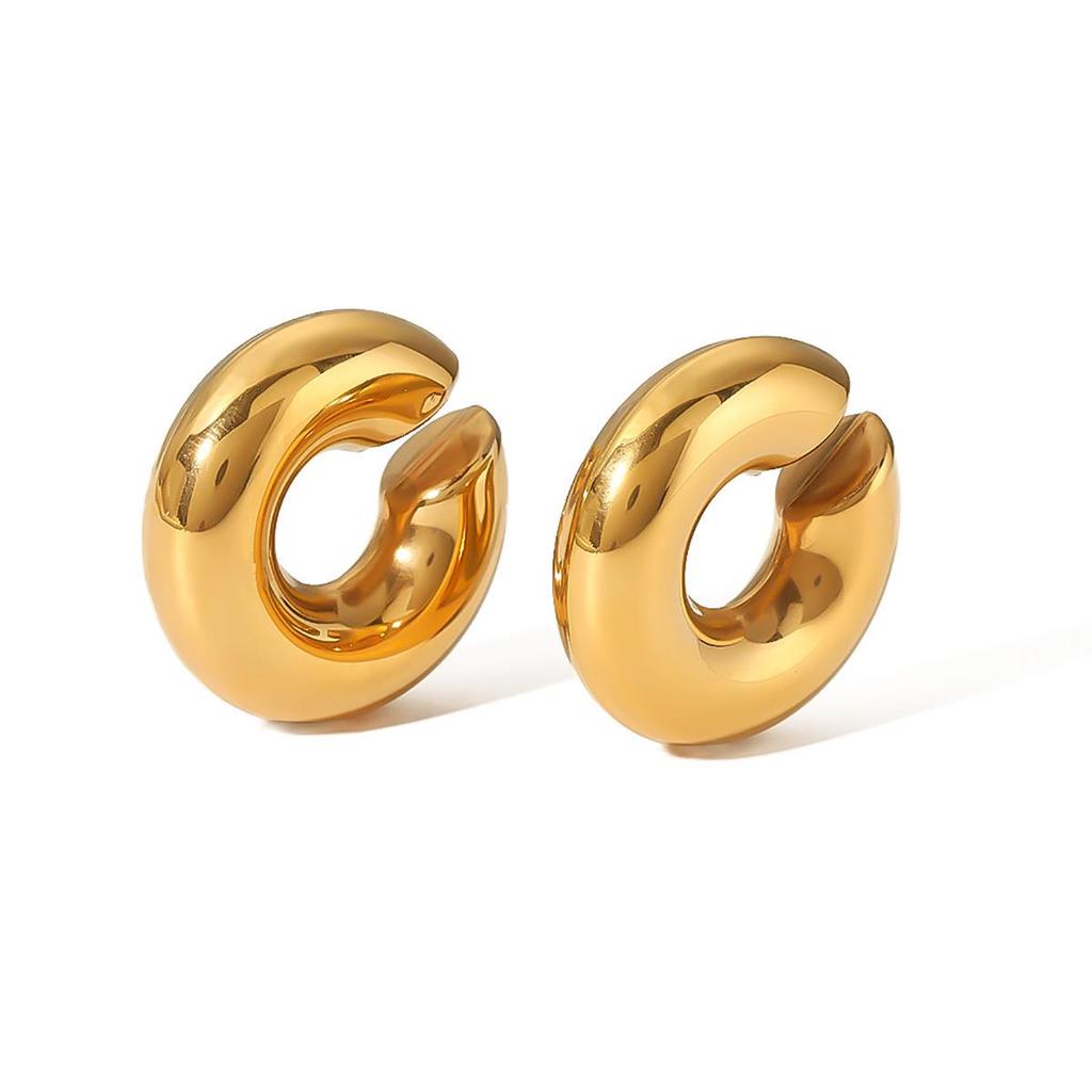 Chic European & American Fashion C-Shaped Statement Ear Clips - Unique, Elegant, High-End Design Earrings