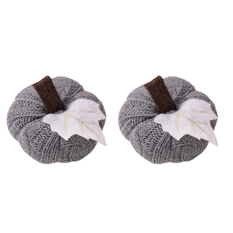  Soft Fabric Fall Harvest Decoration Knit Pumpkins Seasonal Table Decoration