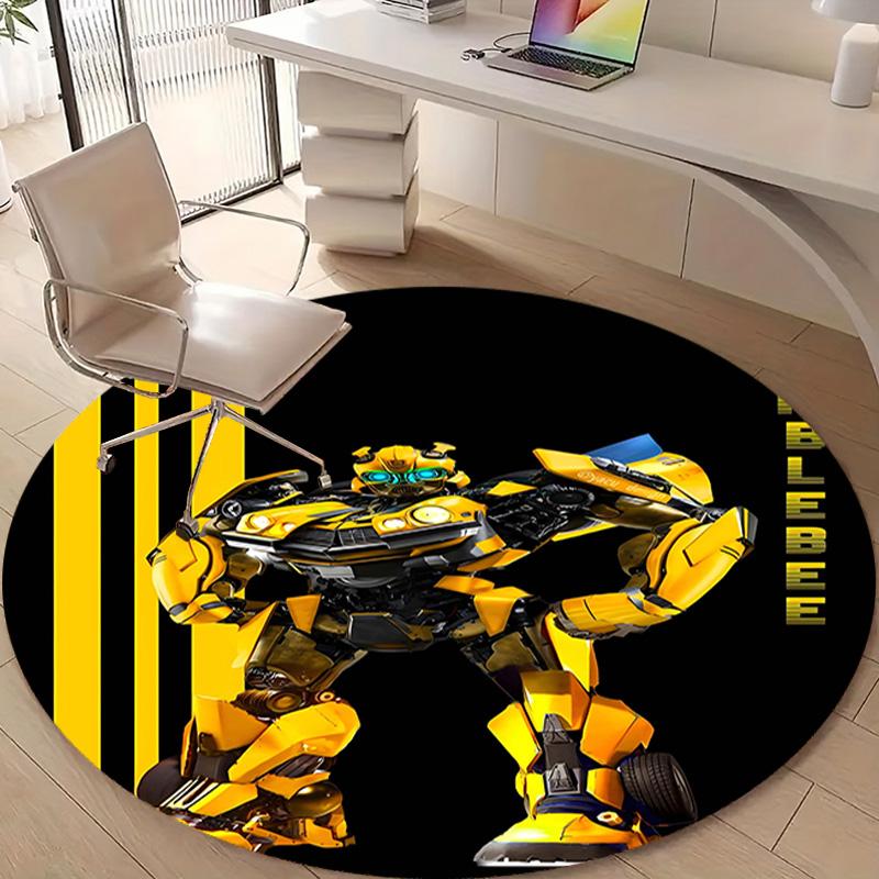 1pc Bumblebee2 Design Printed Area Round Carpet for Bedroom Living Room Home Decor Rugs Mat Non Slip Mat Rug for Bedside