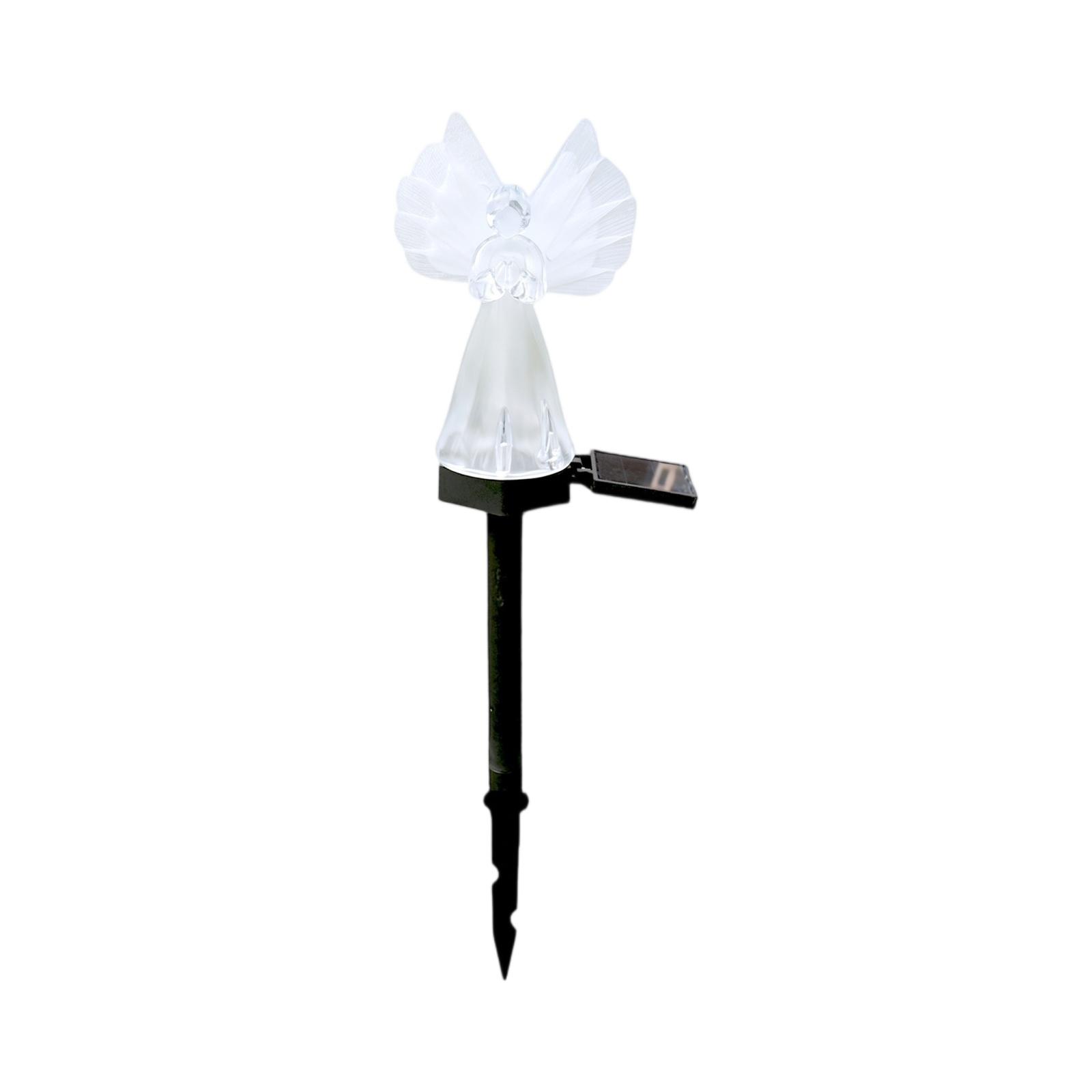 

Outdoor Solar Garden Stake Light Angel Design Waterproof Yard Decoration Landscape Lighting with Ground Spike for Pathway Patio Lawn one size білий