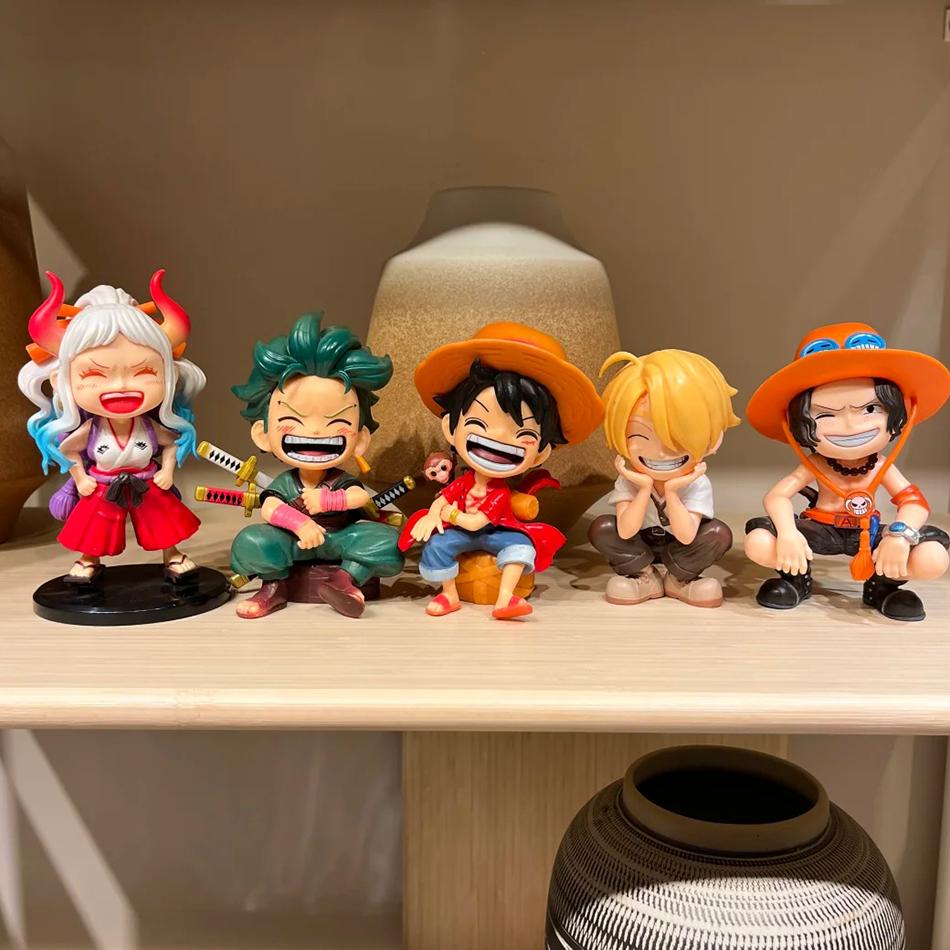 Hot 5Pcs/set One Piece Anime Figure Luffy Zoro Sanji Ace Yamato Figure Big Laugh Luffy Pvc Model Doll Collection Toy Gifts
