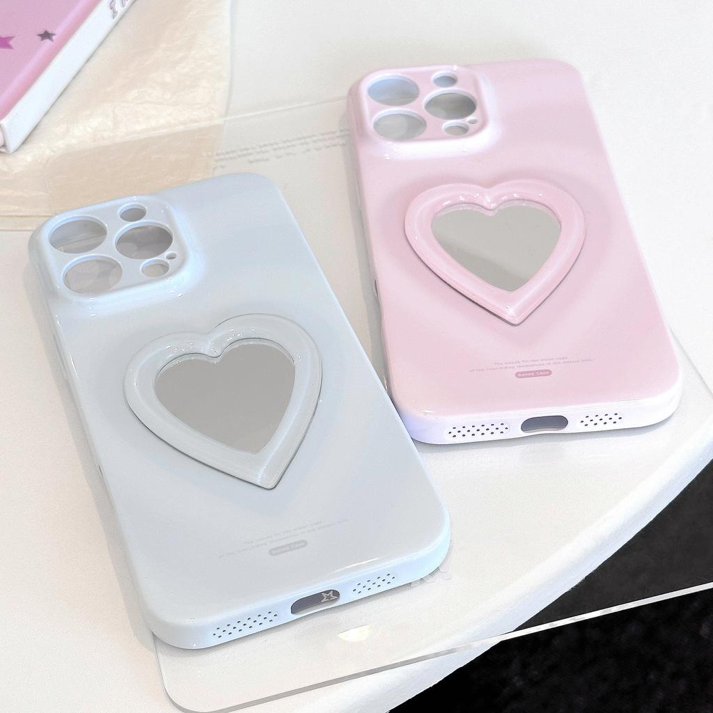 Love Mirror Three dimensional Suitable for IPhone16 Mobile Phone Case Apple 15promax Philin Soft 13 All Inclusive 14 Niche